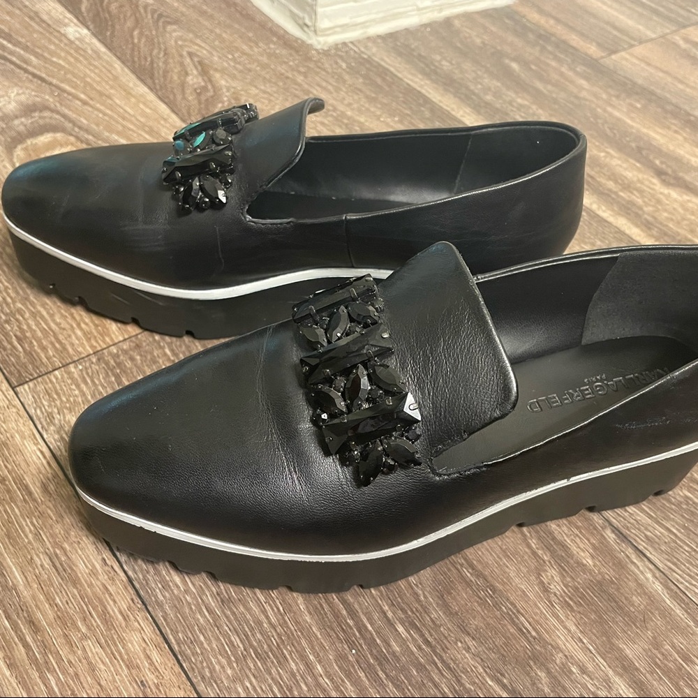 Black Karl Lagerfeld Platform Loafers